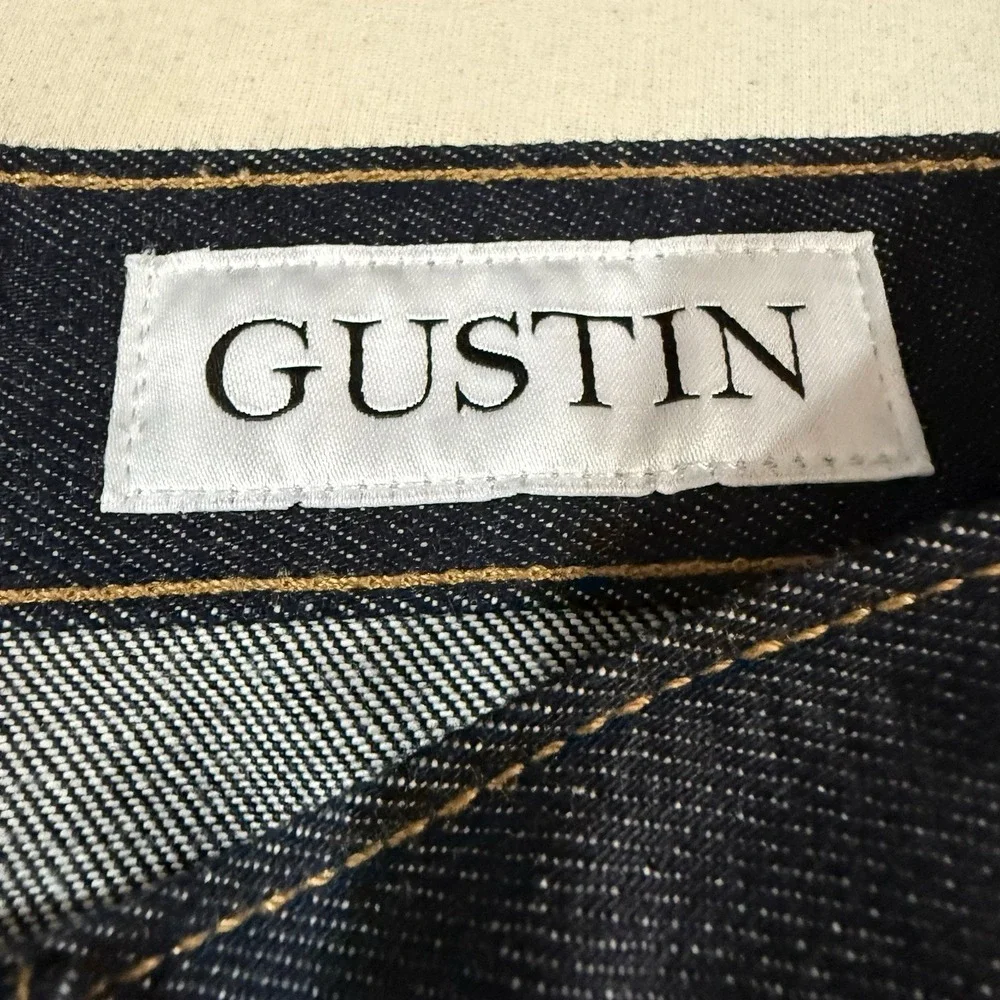 GUSTIN California Raw Skinny Slim Selvedge Jeans Size 32x31 RN 116699 (hemmed)